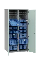 MEDICAL D - 90 skříň léková boxová, 1950 x 900 x 735, dvířka, korpus šedá, dvířka šedo-zelená