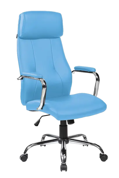 DESTINY židle kancelářská, koženka světle modrá