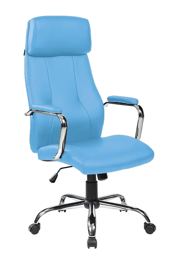 DESTINY židle kancelářská, koženka světle modrá