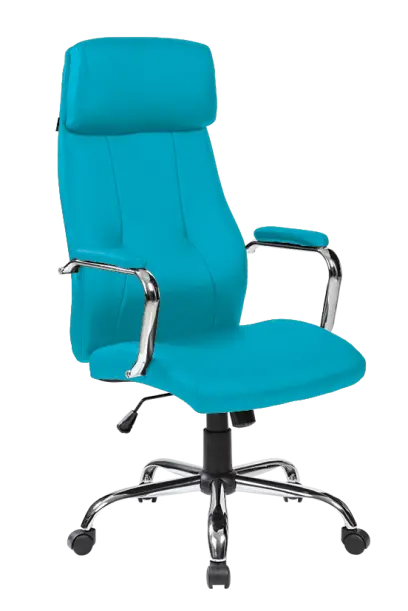 DESTINY židle kancelářská, koženka tyrkysová