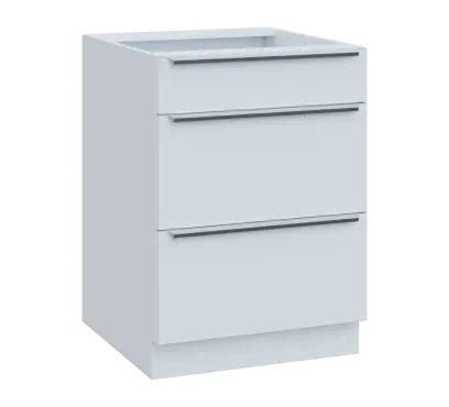 SIS - 6Z33 spodní skříňka, 3-zásuvková, 870x600x600, bílá