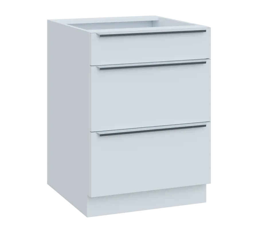 SIS - 6Z33 spodní skříňka, 3-zásuvková, 870x600x600, bílá