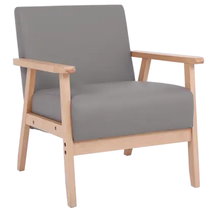 DOROTY křeslo čalouněné, kostra buk, koženka šedá