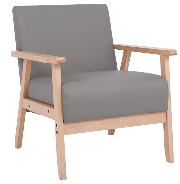 DOROTY křeslo čalouněné, kostra buk, koženka šedá