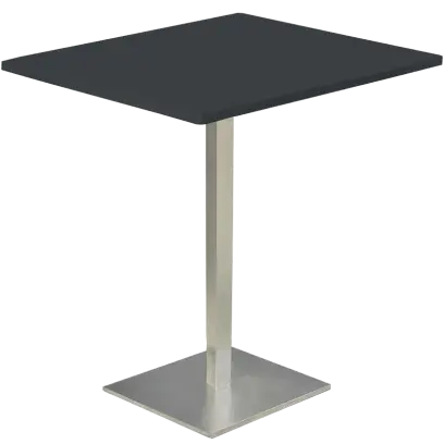 SQC 500 - 5 stůl hranatý, deska 1000 x 1000 mm antracit (síla 25 mm), noha broušený nerez