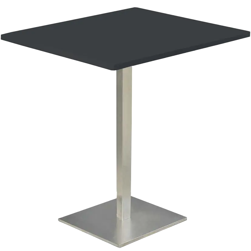 SQC 500 - 5 stůl hranatý, deska 1000 x 1000 mm antracit (síla 25 mm), noha broušený nerez