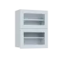 SIHVV - 6S horní skříňka, 2 výklopy, prosklená, 750x600x300, bílá