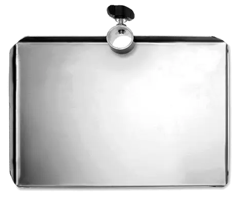 ISP - P02 odkládací polička k infuznímu stojanu, nerez, rozměr 30x25 cm