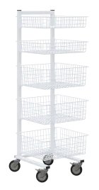 MNS - JP5 stojan s 5 odnímatelnými drátěnými koši, bílý lak