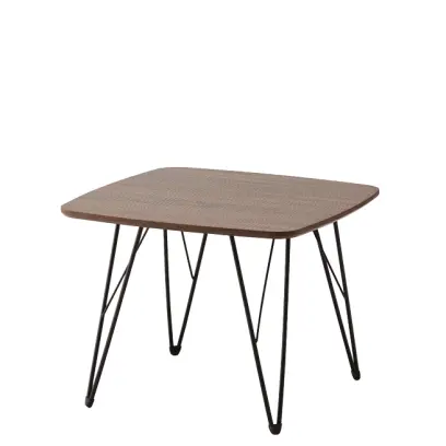 ROOSTER 60 konferenční stolek čtvercový, vrchní deska tmavě hnědá, nohy kovové