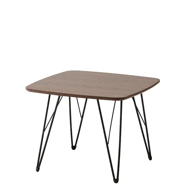 ROOSTER 60 konferenční stolek čtvercový, vrchní deska tmavě hnědá, nohy kovové