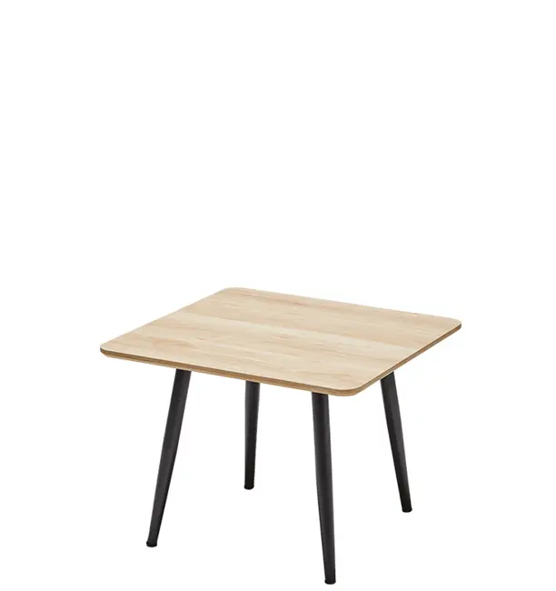 TEO 60 konferenční stolek čtvercový, vrchní deska buk, rám kovový