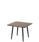 TEO 60 konferenční stolek čtvercový, vrchní deska tmavě hnědá, rám kovový
