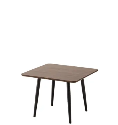 TEO 60 konferenční stolek čtvercový, vrchní deska tmavě hnědá, rám kovový
