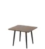 TEO 60 konferenční stolek čtvercový, vrchní deska tmavě hnědá, rám kovový