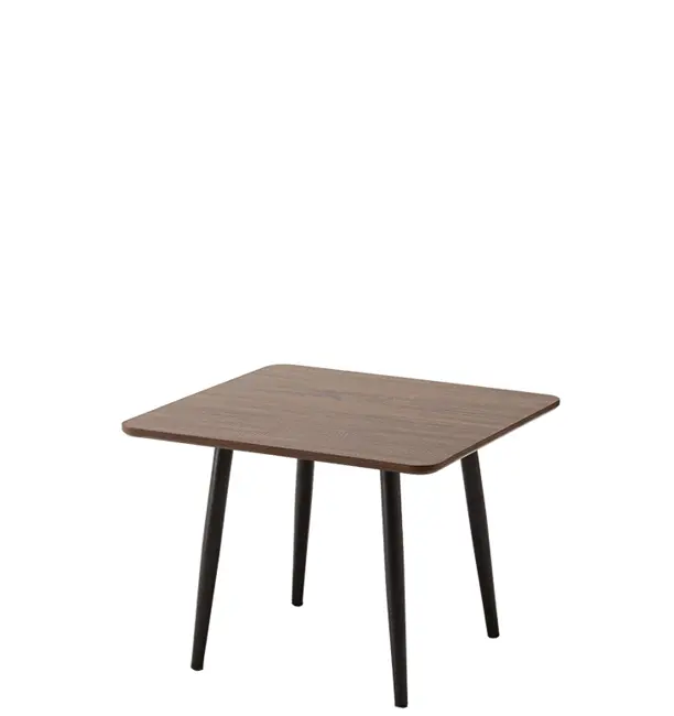 TEO 60 konferenční stolek čtvercový, vrchní deska tmavě hnědá, rám kovový