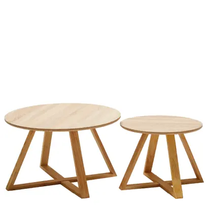 CROSS - 2 set konferenčních stolků, bardolino vrchní deska, nohy buk