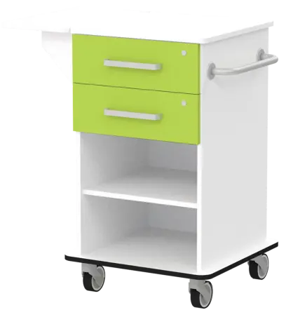 VIZITA 01 N mobilní vozík vizitový, korpus bílý, čílka jarní zeleň