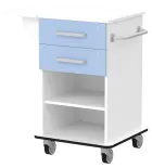 VIZITA 01 N mobilní vozík vizitový, korpus bílý, čílka blankyt