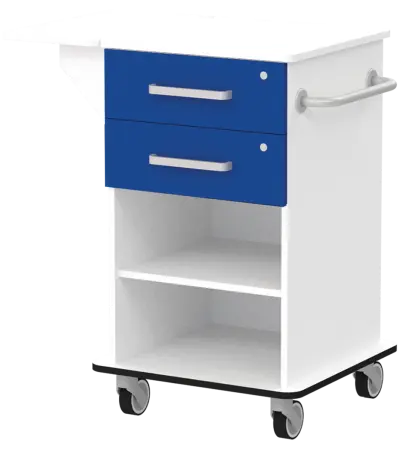 VIZITA 01 N mobilní vozík vizitový, korpus bílý, čílka královsky modré