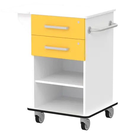 VIZITA 01 N mobilní vozík vizitový, korpus bílý, čílka žlutá odio