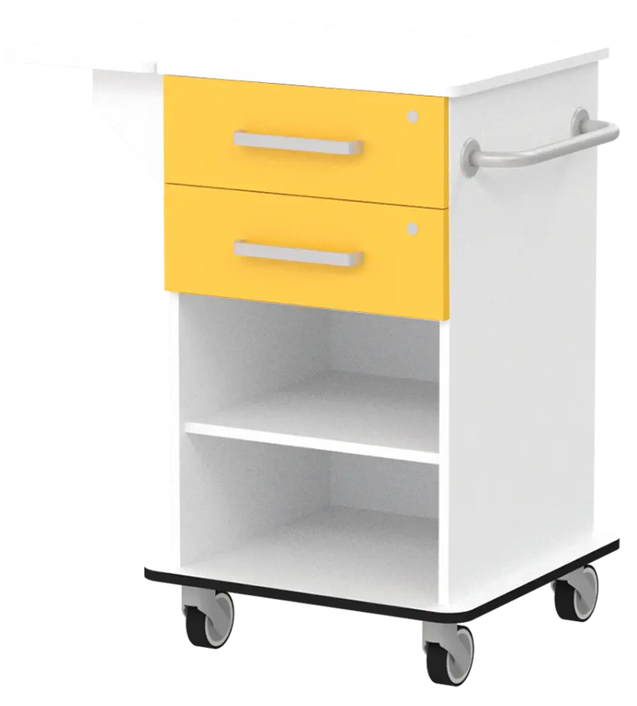 VIZITA 01 N mobilní vozík vizitový, korpus bílý, čílka žlutá odio