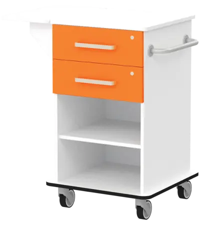 VIZITA 01 N mobilní vozík vizitový, korpus bílý, čílka pomeranč