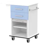 VIZITA 01 R mobilní vozík vizitový, korpus bílý, čílka blankyt