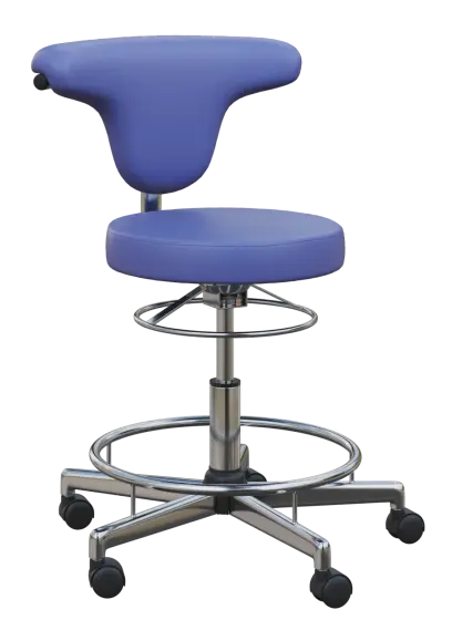 LZ 51 - židle lékařská, opěrný kruh na nohy, ekologická kůže, modrá