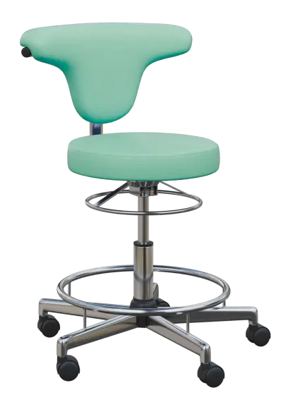 LZ 51 - židle lékařská, opěrný kruh na nohy, ekologická kůže, zelinkavá