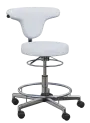 LZ 51 - židle lékařská, opěrný kruh na nohy, ekologická kůže, bílá