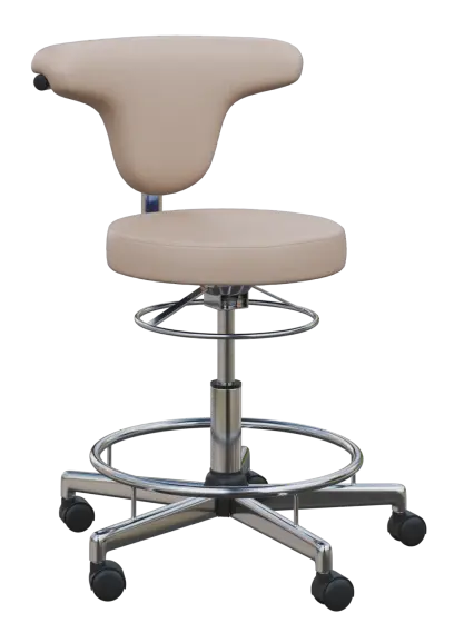 LZ 51 - židle lékařská, opěrný kruh na nohy, ekologická kůže, béžová