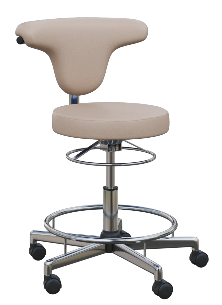 LZ 51 - židle lékařská, opěrný kruh na nohy, ekologická kůže, béžová