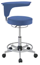 LZ 52 - židle lékařská, opěrný kruh na nohy, ekologická kůže, modrá
