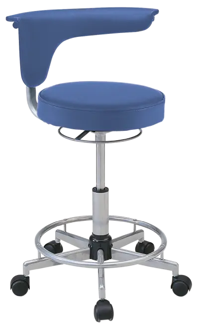LZ 52 - židle lékařská, opěrný kruh na nohy, ekologická kůže, modrá