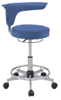 LZ 52 - židle lékařská, opěrný kruh na nohy, ekologická kůže, modrá