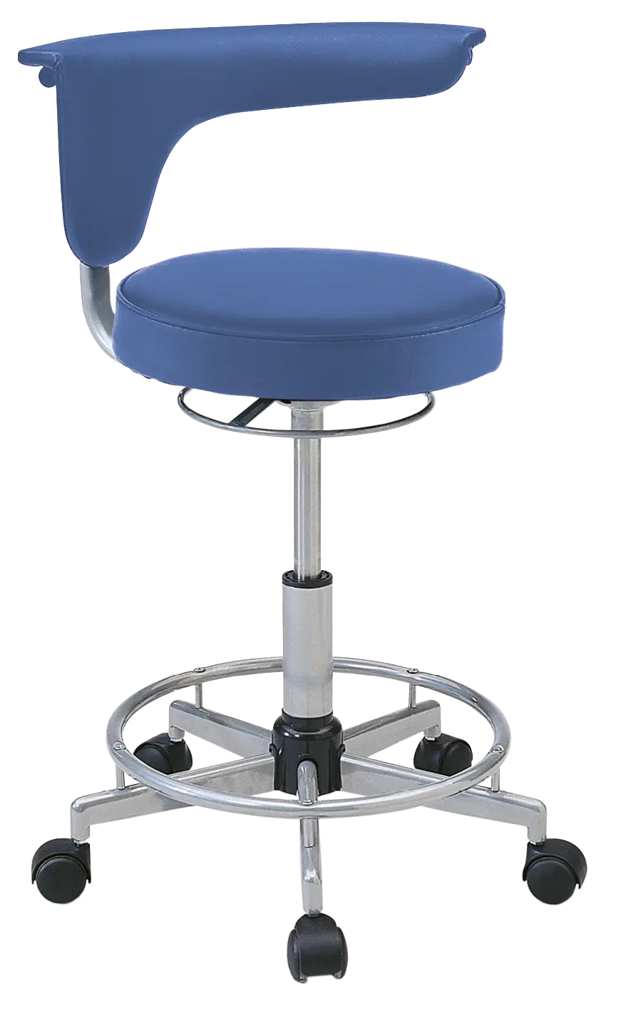 LZ 52 - židle lékařská, opěrný kruh na nohy, ekologická kůže, modrá