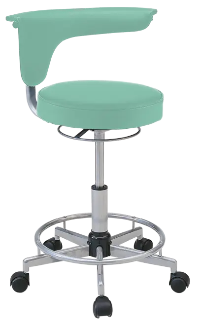 LZ 52 - židle lékařská, opěrný kruh na nohy, ekologická kůže, zelinkavá