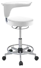 LZ 52 - židle lékařská, opěrný kruh na nohy, ekologická kůže, bílá