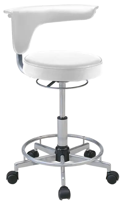 LZ 52 - židle lékařská, opěrný kruh na nohy, ekologická kůže, bílá