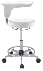 LZ 52 - židle lékařská, opěrný kruh na nohy, ekologická kůže, bílá