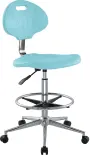 PUR COLOR 04 židle laboratorní, kolečka na měkké podlahy, tyrkysová