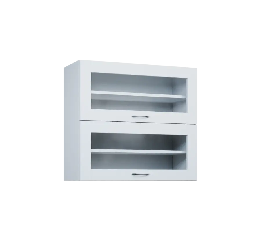 CHVV - 8S horní skříňka, 2 výklopy, prosklená, 730x800x300, bílá