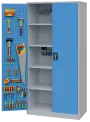 DS - 391 - skříň úložná s policemi, ocel, šedomodrá