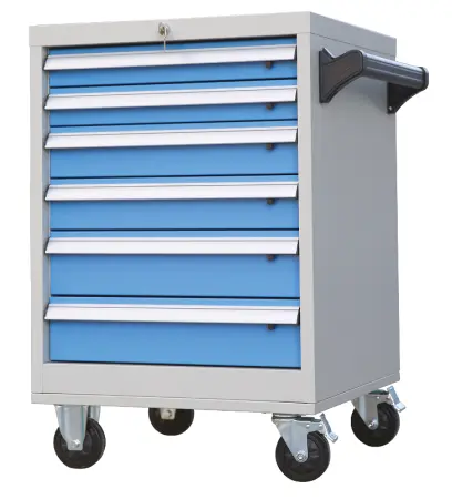 DVZ - 406 - vozík úložný, 6 zásuvek, ocel, šedomodrý