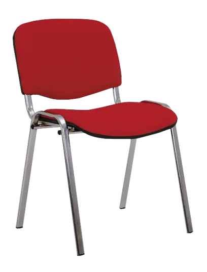 ANCONA CR židle konferenční, kostra chrom, látka červená