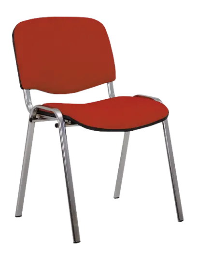 ANCONA CR židle konferenční, kostra chrom, látka oranžová