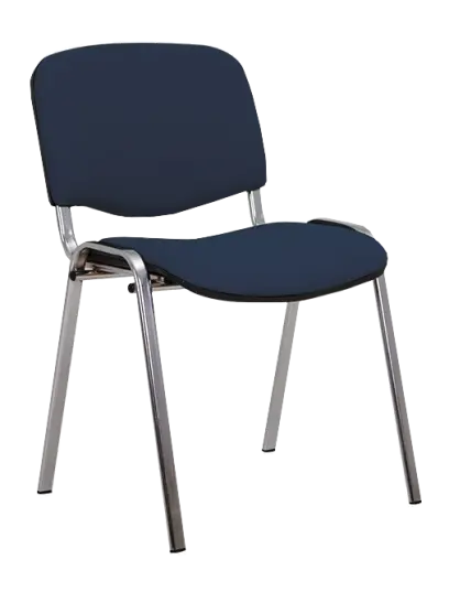 ANCONA CR židle konferenční, kostra chrom, látka tmavě modrá