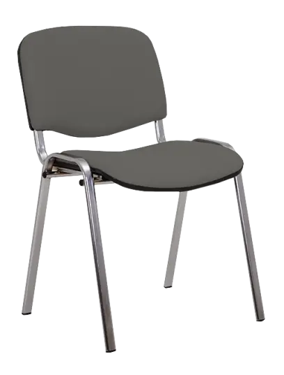ANCONA CR židle konferenční, kostra chrom, látka šedá