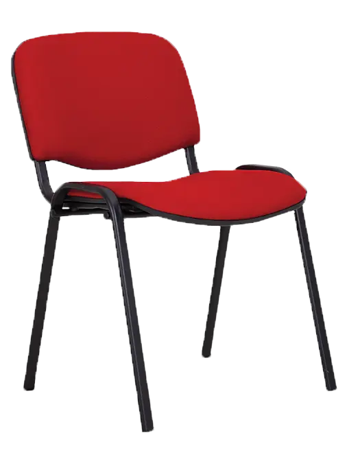 ANCONA N židle konferenční, kostra černá, látka červená